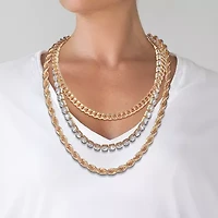 JS Jessica Simpson Gold Tone Womens 18 Inch Fashion Chain Necklace