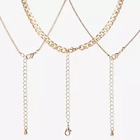 JS Jessica Simpson Gold Tone Womens Glass 18 Inch Strand Necklace