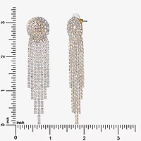 JS Jessica Simpson Gold Tone Womens Crystal Drop Earrings
