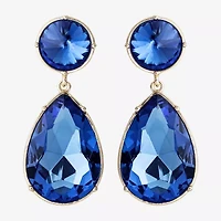 JS Jessica Simpson Gold Tone Womens Glass Drop Earrings