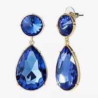JS Jessica Simpson Gold Tone Womens Glass Drop Earrings