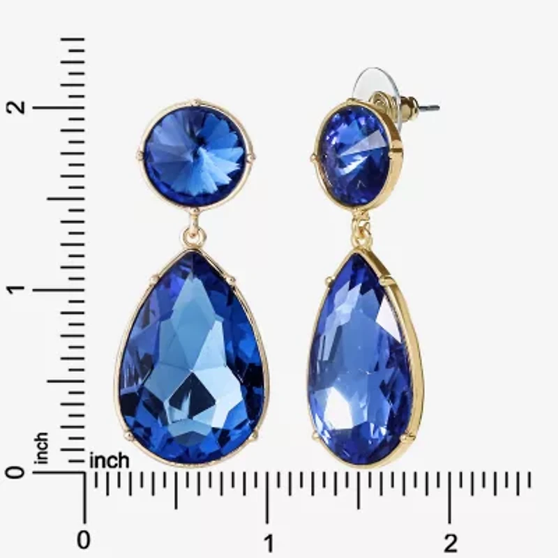 JS Jessica Simpson Gold Tone Womens Glass Drop Earrings