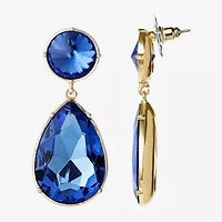 JS Jessica Simpson Gold Tone Womens Glass Drop Earrings