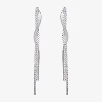 JS Jessica Simpson Silver Tone Womens Glass Drop Earrings