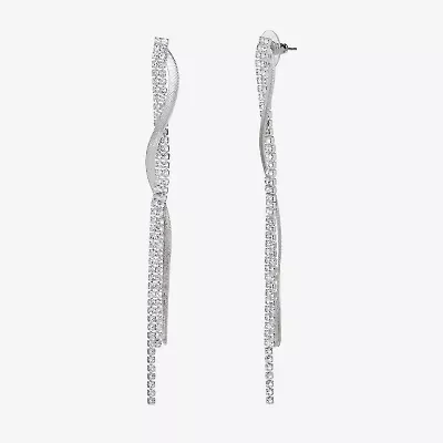 JS Jessica Simpson Silver Tone Womens Glass Drop Earrings