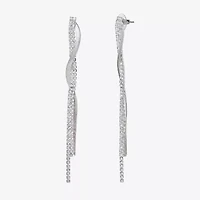 JS Jessica Simpson Silver Tone Womens Glass Drop Earrings