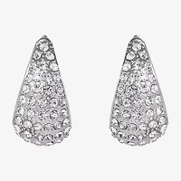 JS Jessica Simpson Silver Tone Womens Glass 29.3mm Hoop Earrings