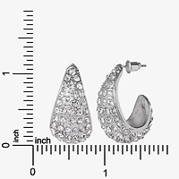 JS Jessica Simpson Silver Tone Womens Glass 29.3mm Hoop Earrings