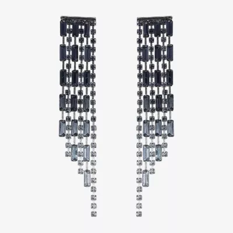 JS Jessica Simpson Silver Tone Womens Glass Drop Earrings