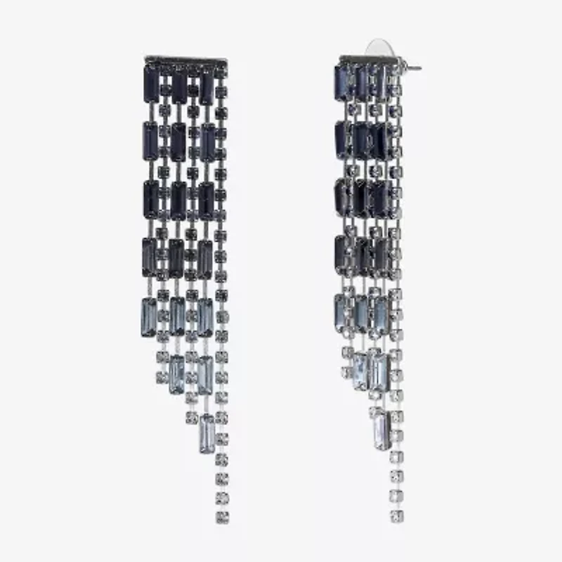 JS Jessica Simpson Silver Tone Womens Glass Drop Earrings