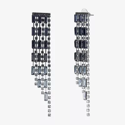 JS Jessica Simpson Silver Tone Womens Glass Drop Earrings