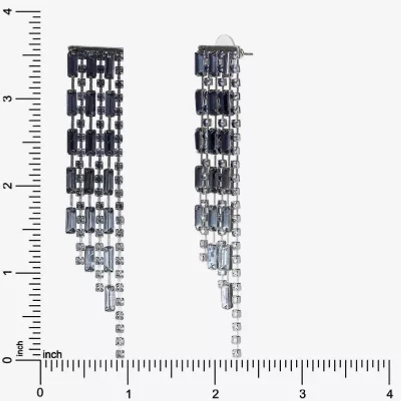 JS Jessica Simpson Silver Tone Womens Glass Drop Earrings