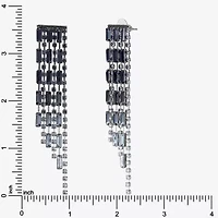 JS Jessica Simpson Silver Tone Womens Glass Drop Earrings