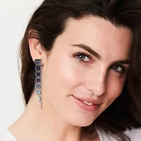 JS Jessica Simpson Silver Tone Womens Glass Drop Earrings