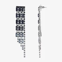 JS Jessica Simpson Silver Tone Womens Glass Drop Earrings
