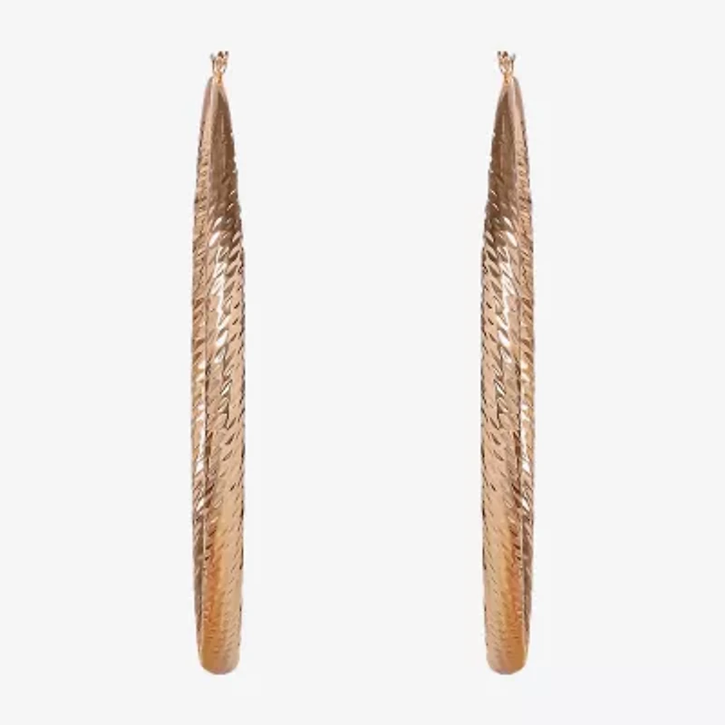 JS Jessica Simpson Gold Tone Womens 79.3mm Hoop Earrings