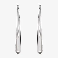 JS Jessica Simpson Silver Tone Womens 64.9mm Hoop Earrings
