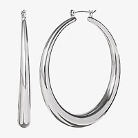 JS Jessica Simpson Silver Tone Womens 64.9mm Hoop Earrings