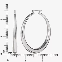 JS Jessica Simpson Silver Tone Womens 64.9mm Hoop Earrings