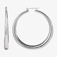 JS Jessica Simpson Silver Tone Womens 64.9mm Hoop Earrings