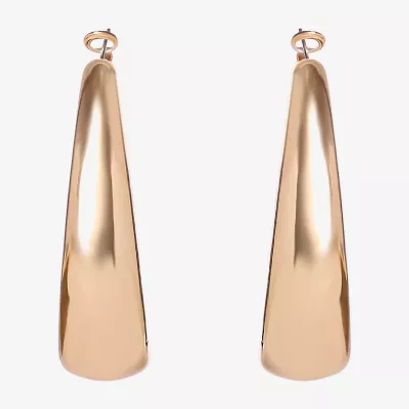 JS Jessica Simpson Gold Tone Womens 53.3mm Hoop Earrings