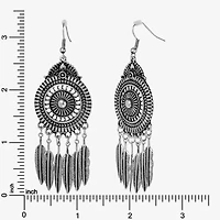 JS Jessica Simpson Silver Tone Womens Oval Drop Earrings