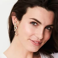 JS Jessica Simpson Gold Tone Womens Butterfly Drop Earrings