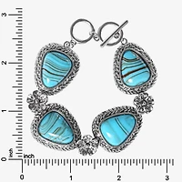 JS Jessica Simpson Silver Tone Womens Turquoise Strand Bracelet