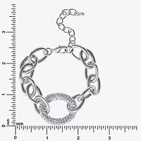JS Jessica Simpson Silver Tone Womens Solid 7.5 Inch Link Bracelet