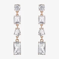 JS Jessica Simpson Gold Tone Womens Glass Drop Earrings