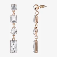JS Jessica Simpson Gold Tone Womens Glass Drop Earrings