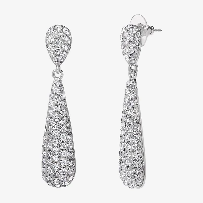 JS Jessica Simpson Silver Tone Womens Glass Drop Earrings