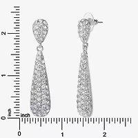 JS Jessica Simpson Silver Tone Womens Glass Drop Earrings