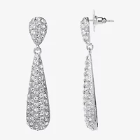 JS Jessica Simpson Silver Tone Womens Glass Drop Earrings
