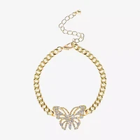 JS Jessica Simpson Gold Tone Womens Solid Butterfly 7.5 Inch Link Bracelet