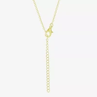 Hello Kitty Womens Pink Crystal 18K Gold Over Brass 18 Inch Pendant Necklace