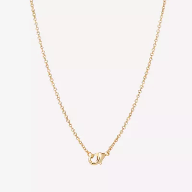 Hello Kitty Womens Crystal 18K Gold Over Brass Heart 18 Inch Pendant Necklace