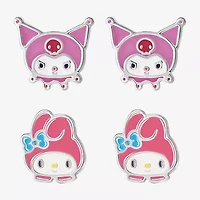 Womens Hello Kitty Kuromi My Melody 2 Pair Earring Set