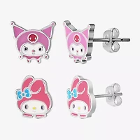 Womens Hello Kitty Kuromi My Melody 2 Pair Earring Set