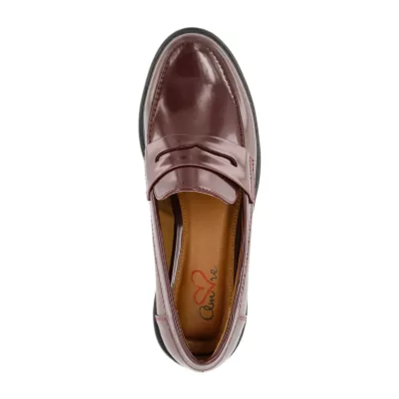 Mia Amore Hali Womens Moc Closed Toe Loafers-Wide Width