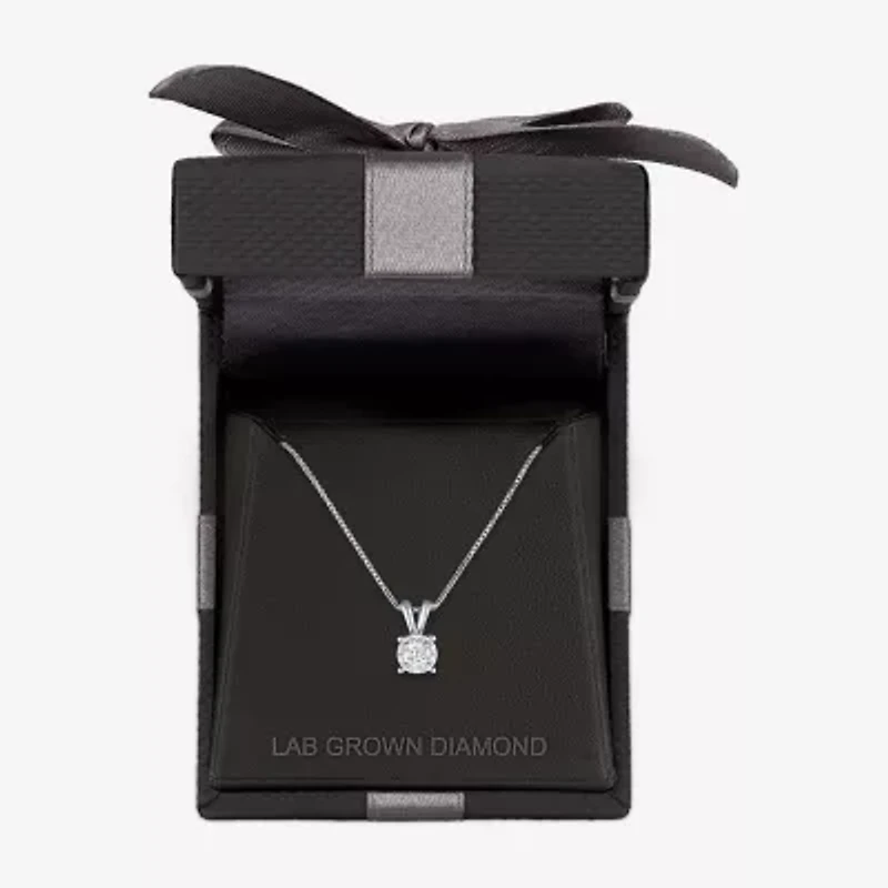 G-H / I1-I2) Womens 1/ CT. Lab Grown Diamond Sterling Silver Round 18 Inch Pendant Necklace