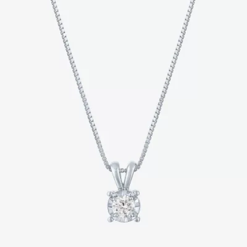 G-H / I1-I2) Womens 1/ CT. Lab Grown Diamond Sterling Silver Round 18 Inch Pendant Necklace