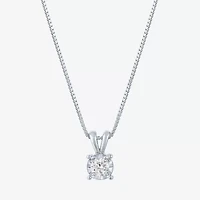 G-H / I1-I2) Womens 1/ CT. Lab Grown Diamond Sterling Silver Round 18 Inch Pendant Necklace