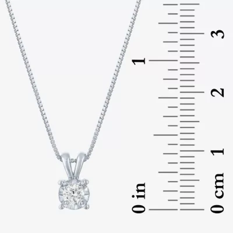 G-H / I1-I2) Womens 1/ CT. Lab Grown Diamond Sterling Silver Round 18 Inch Pendant Necklace