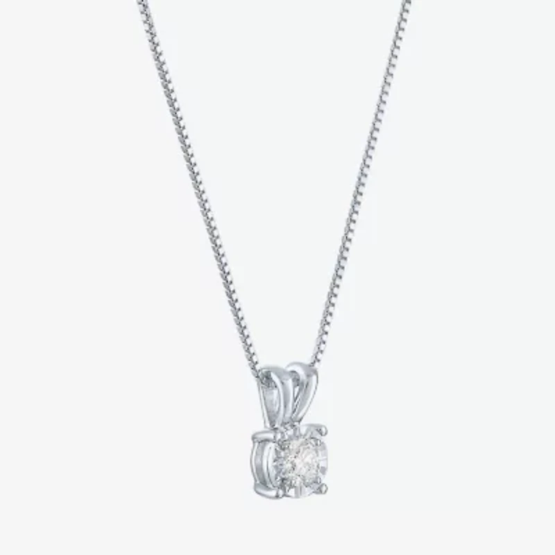 G-H / I1-I2) Womens 1/ CT. Lab Grown Diamond Sterling Silver Round 18 Inch Pendant Necklace
