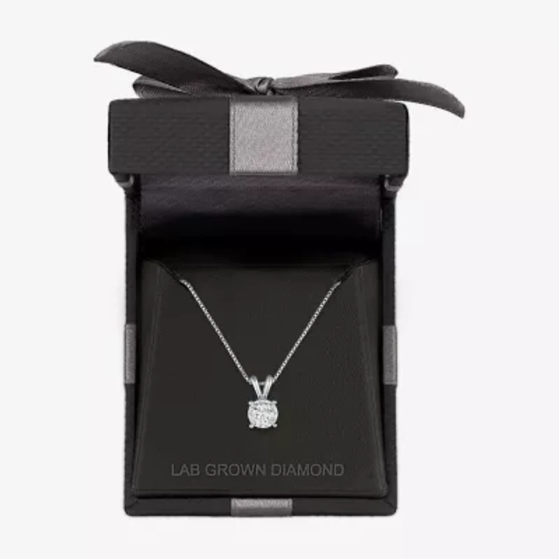 (G-H / I1-I2) Womens 1/3 CT. Lab-Grown Diamond Sterling Silver Round 18 Inch Pendant Necklace
