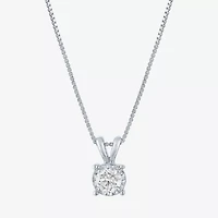 (G-H / I1-I2) Womens 1/3 CT. Lab-Grown Diamond Sterling Silver Round 18 Inch Pendant Necklace