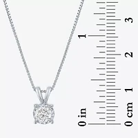 (G-H / I1-I2) Womens 1/3 CT. Lab-Grown Diamond Sterling Silver Round 18 Inch Pendant Necklace