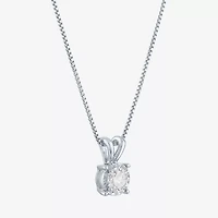 (G-H / I1-I2) Womens 1/3 CT. Lab-Grown Diamond Sterling Silver Round 18 Inch Pendant Necklace