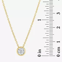 (G-H / I1-I2) Womens 1/10 CT. Lab Grown White Diamond 14K Gold Over Silver Round 16 Inch Pendant Necklace